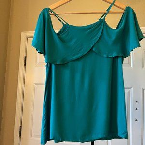 Teal Ella Moss off-shoulder summer flowy top